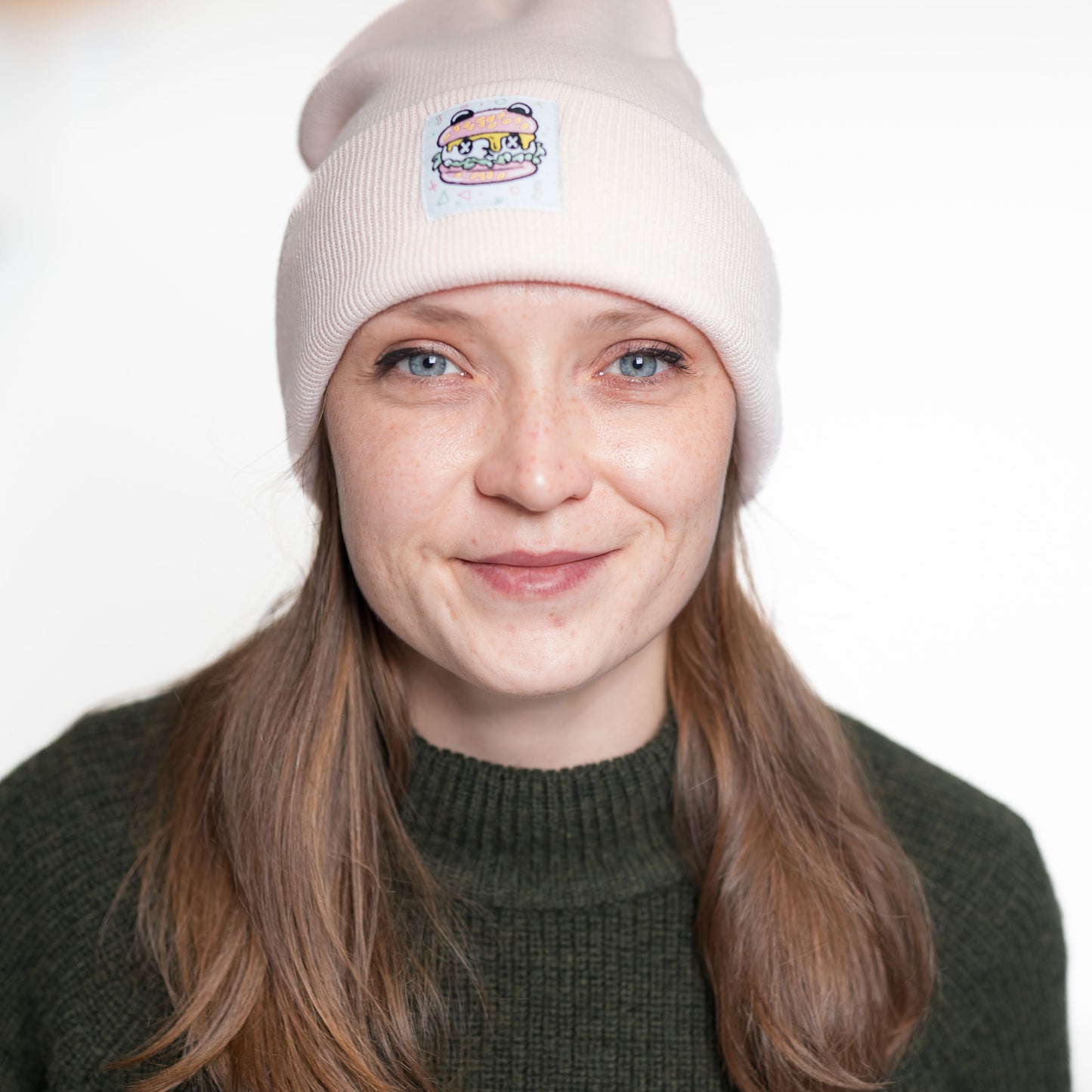 PANDA POUNDER - Pastel Pink Beanie
