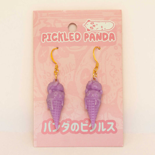 Pink Resin Panda Ice Cream Earrings