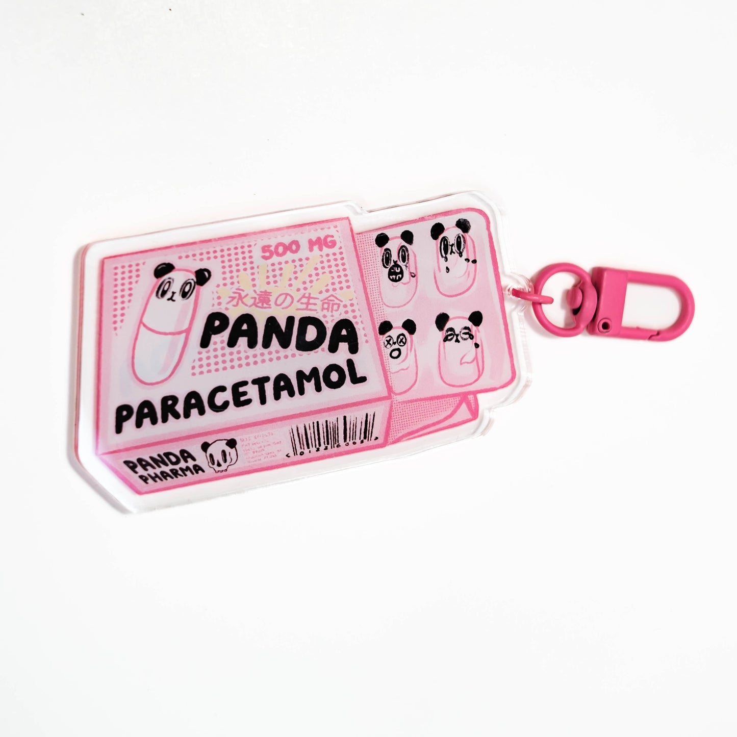 Panda Paracetamol Acrylic Keychain