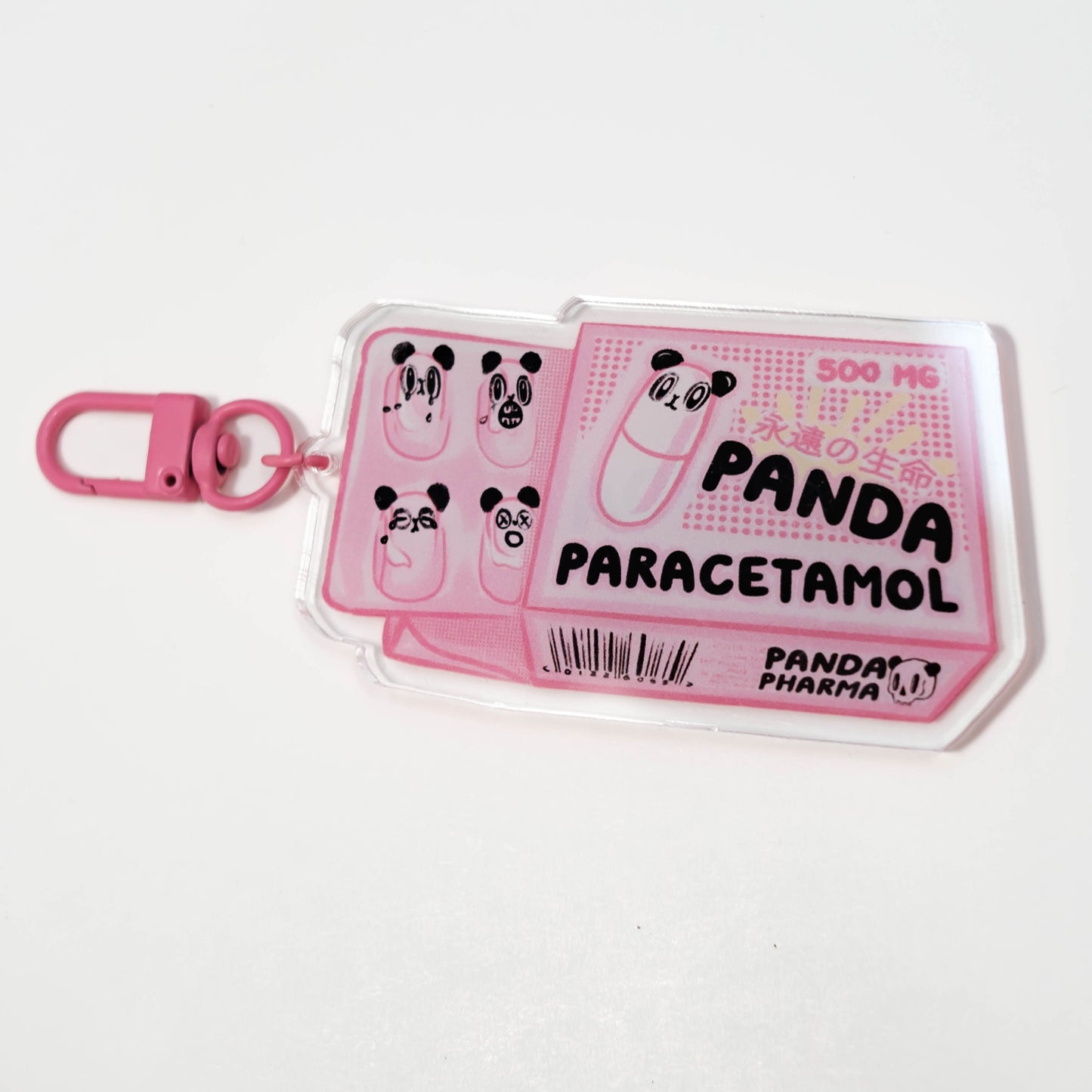 Panda Paracetamol Acrylic Keychain
