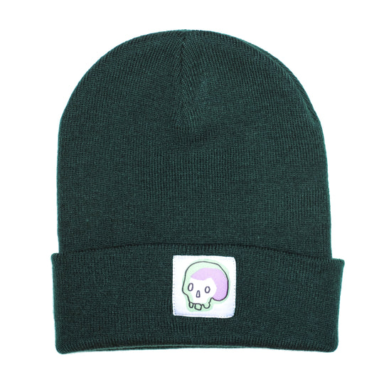 SKULL- Bottle Green Beanie