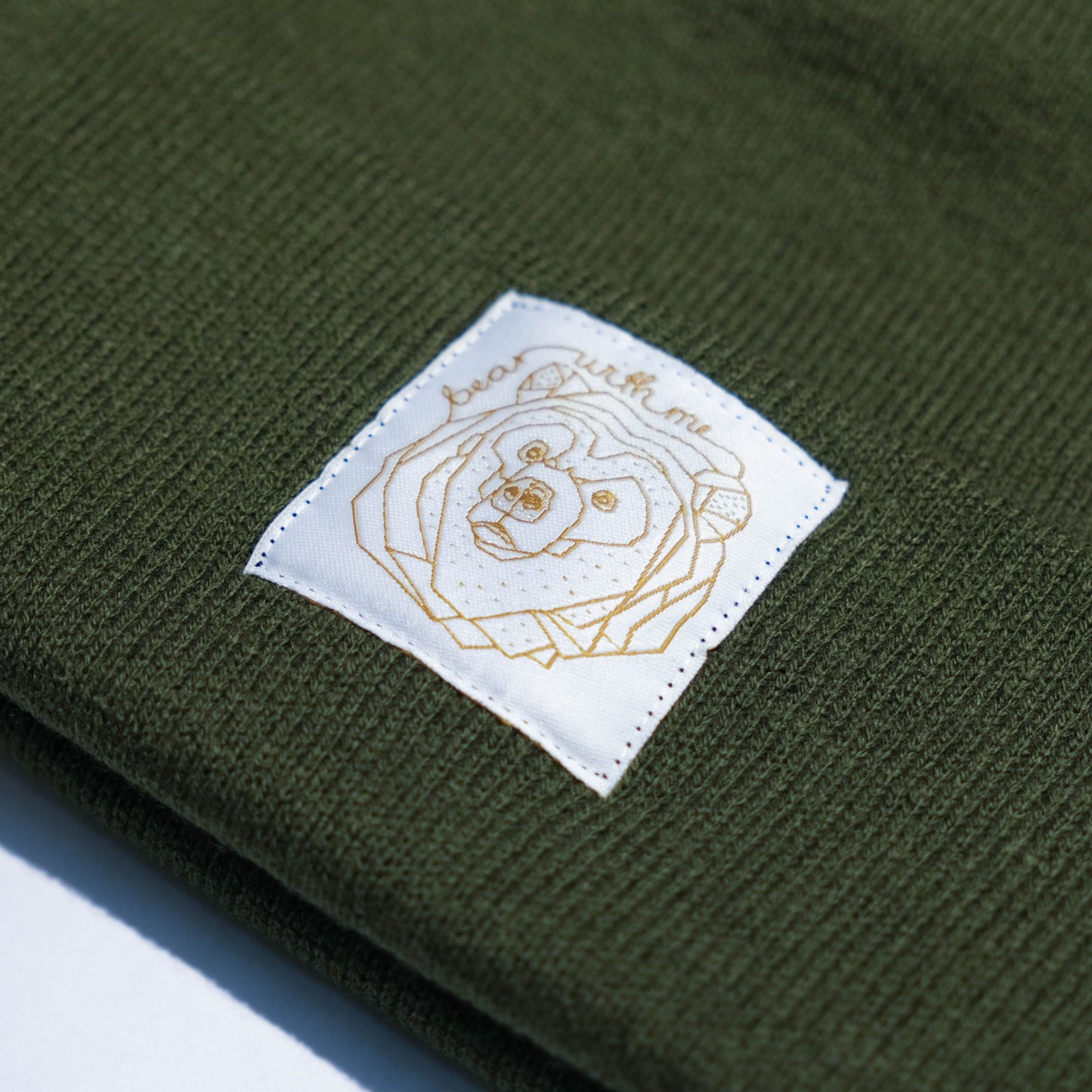 BEAR WITH ME - Bottle Green Beanie