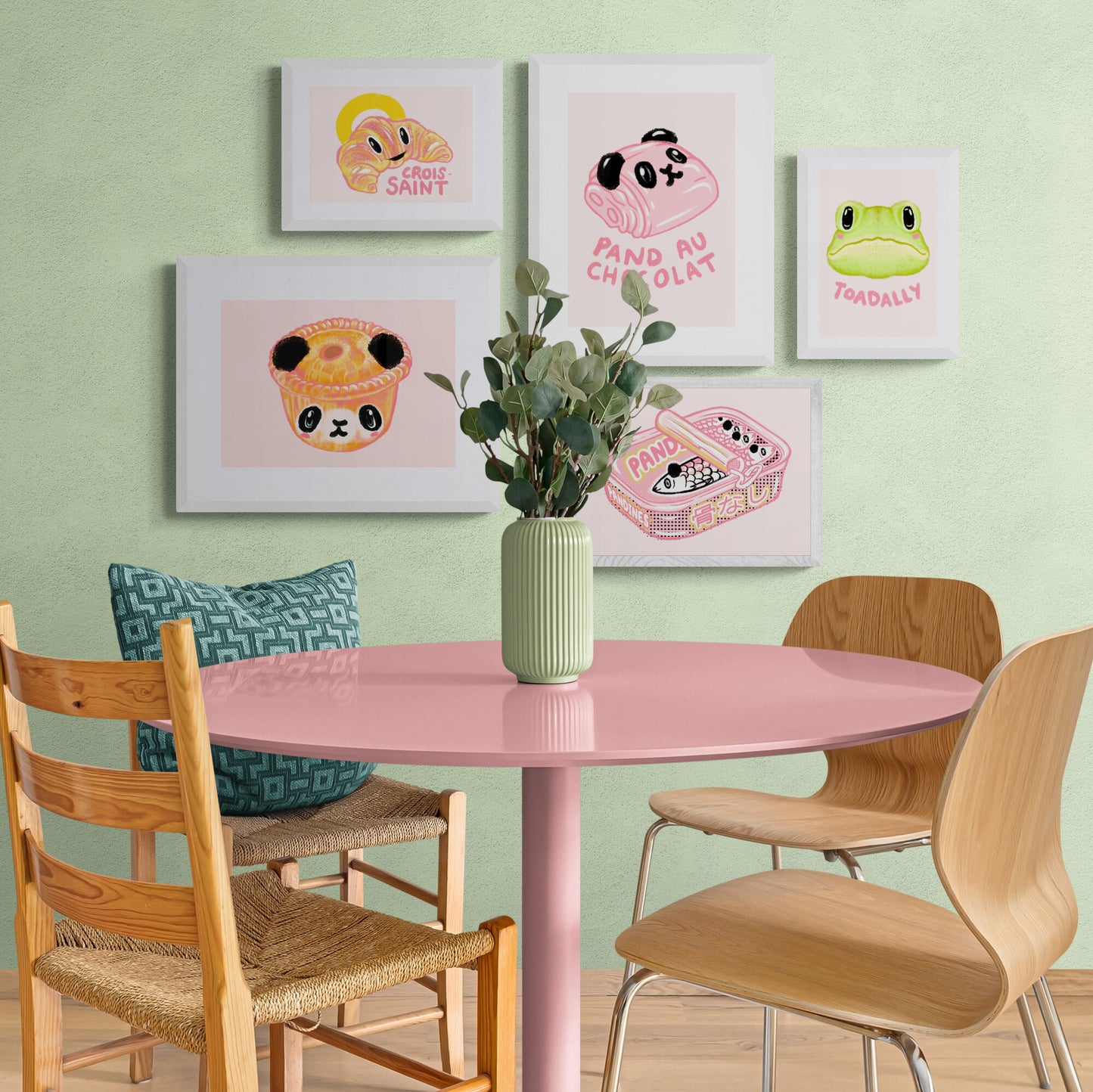 Panda Pie Happy Giclee print