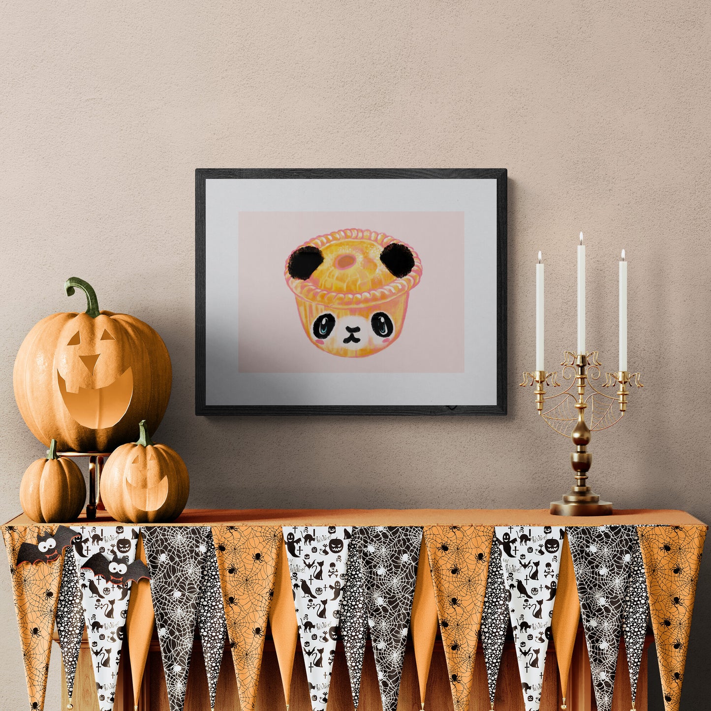 Panda Pie Happy Giclee print