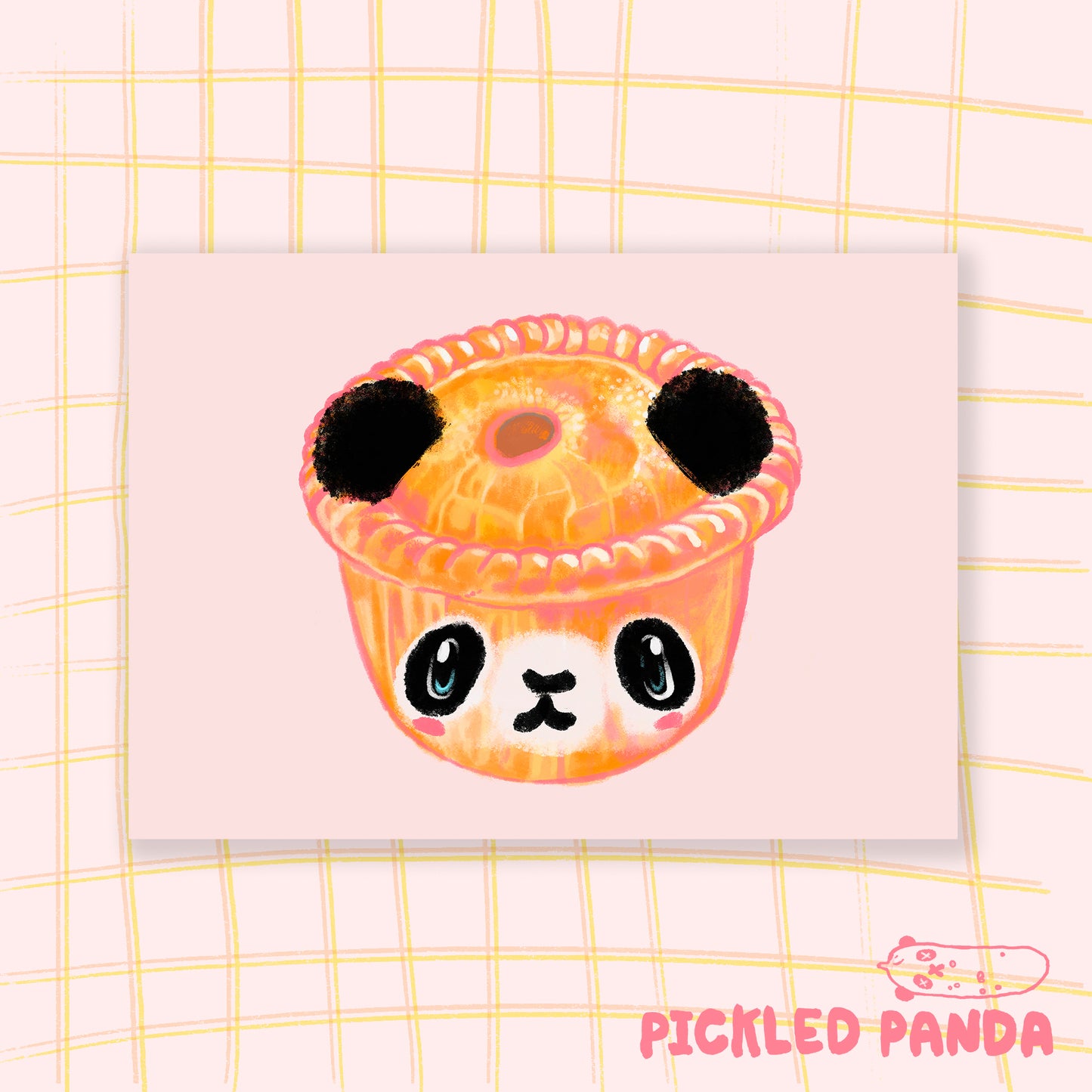 Panda Pie Happy Giclee print