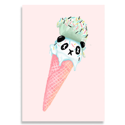 Panda Ice Cream Giclee Print
