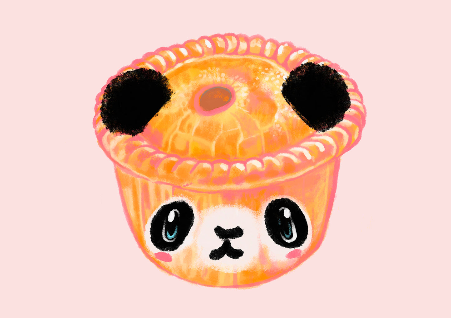 Panda Pie Happy Giclee print