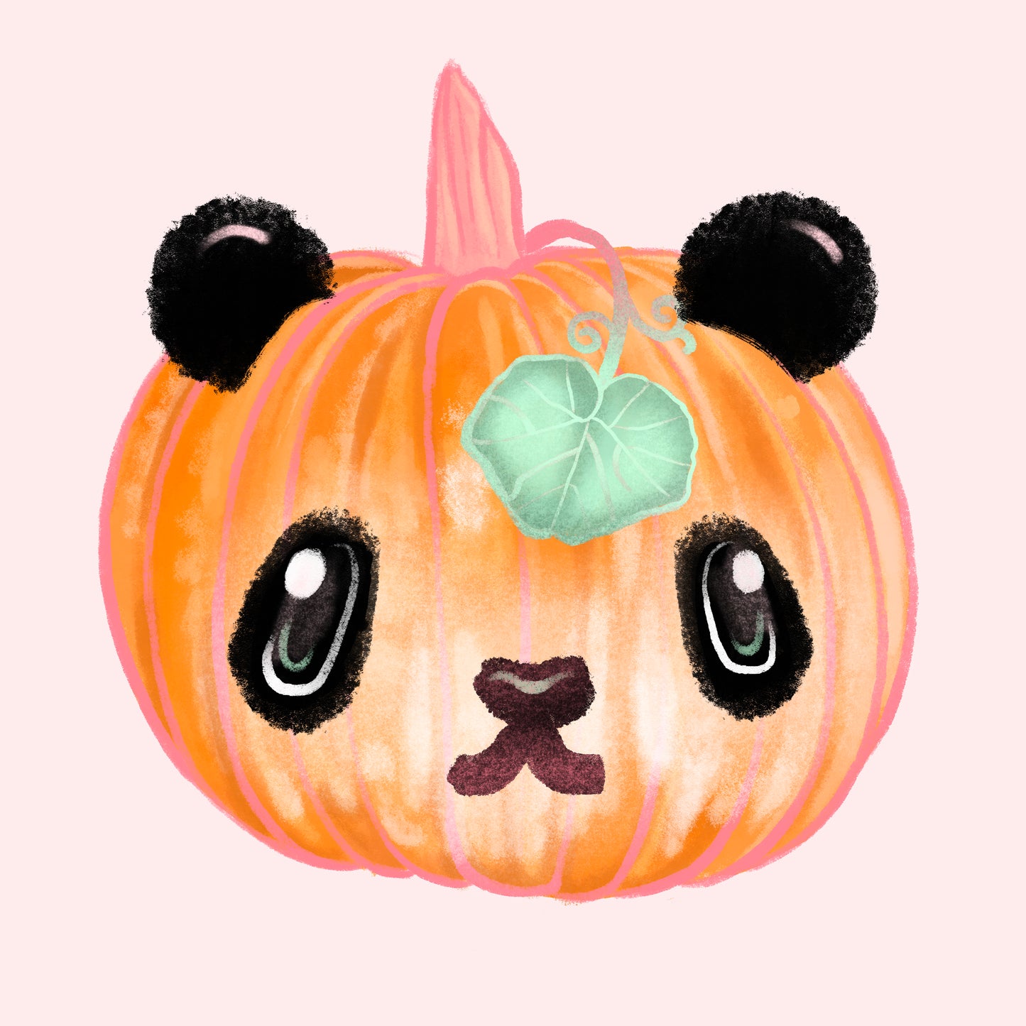 Panda Pumpkin 10 x 10 Giclee print