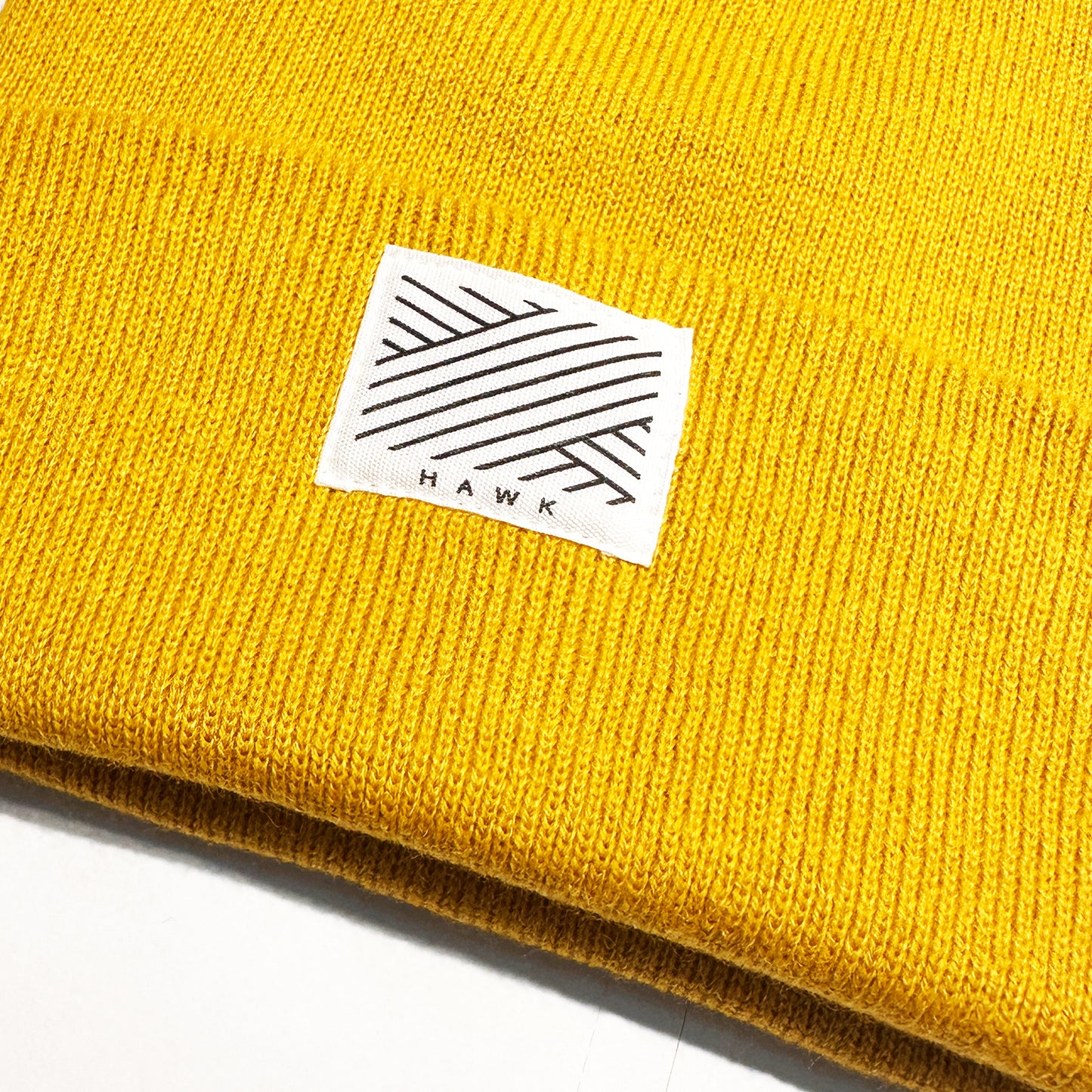HAWK/STRIPES - Mustard Yellow Beanie
