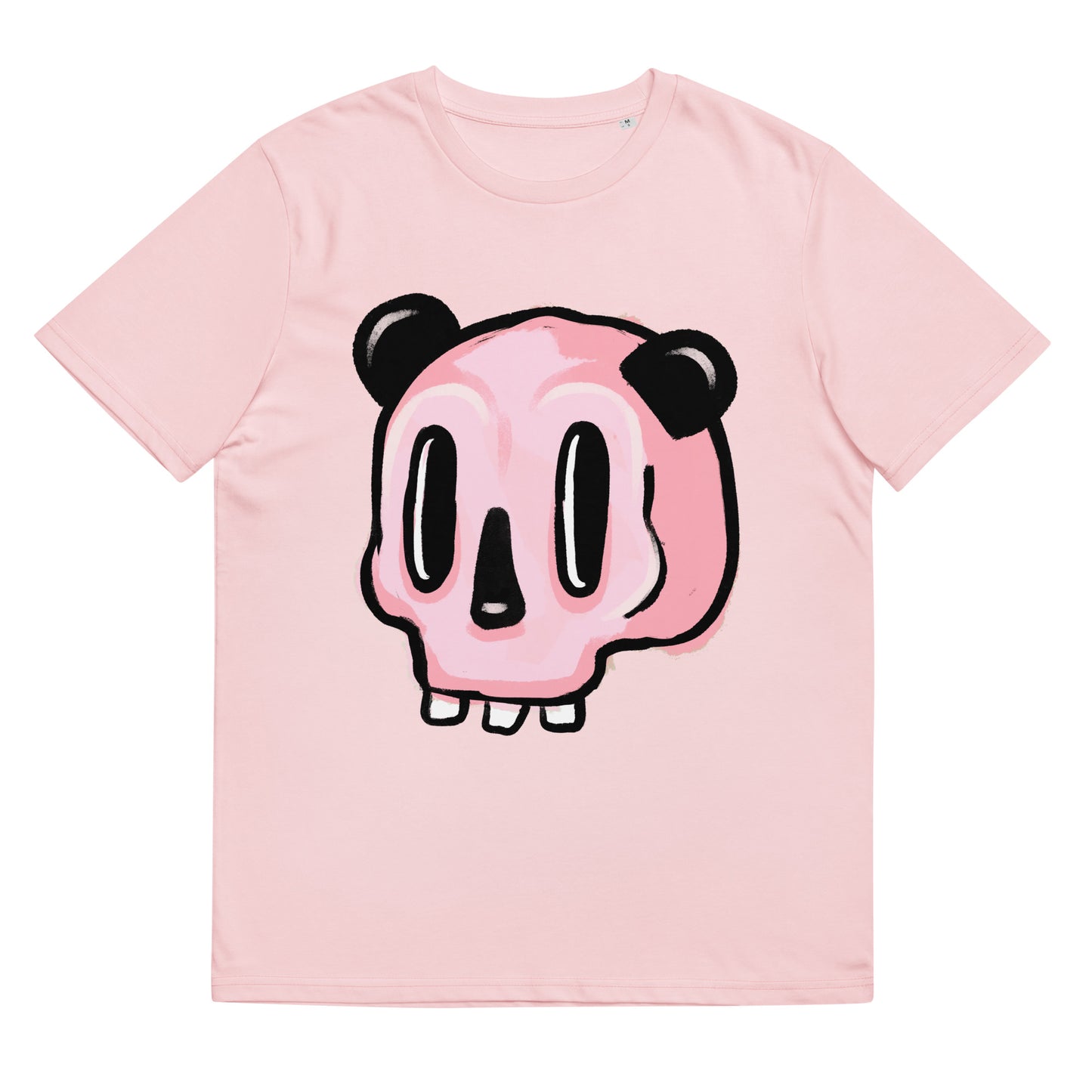 Pink PandaSkull Organic T-shirt
