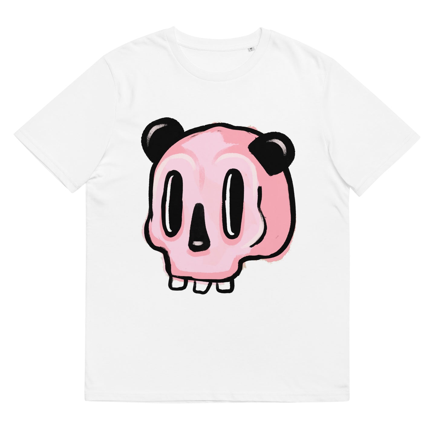 Pink PandaSkull Organic T-shirt