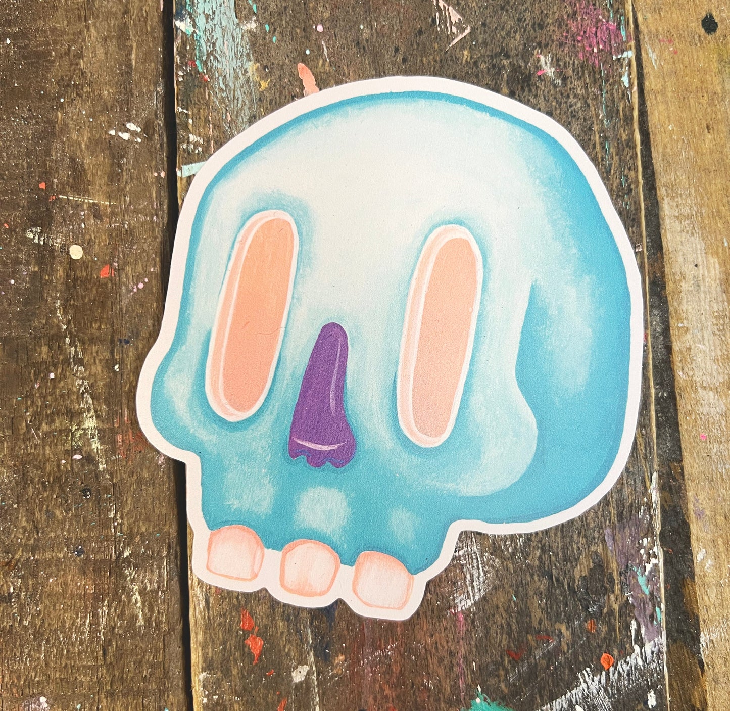 Skull Sticker - Teal