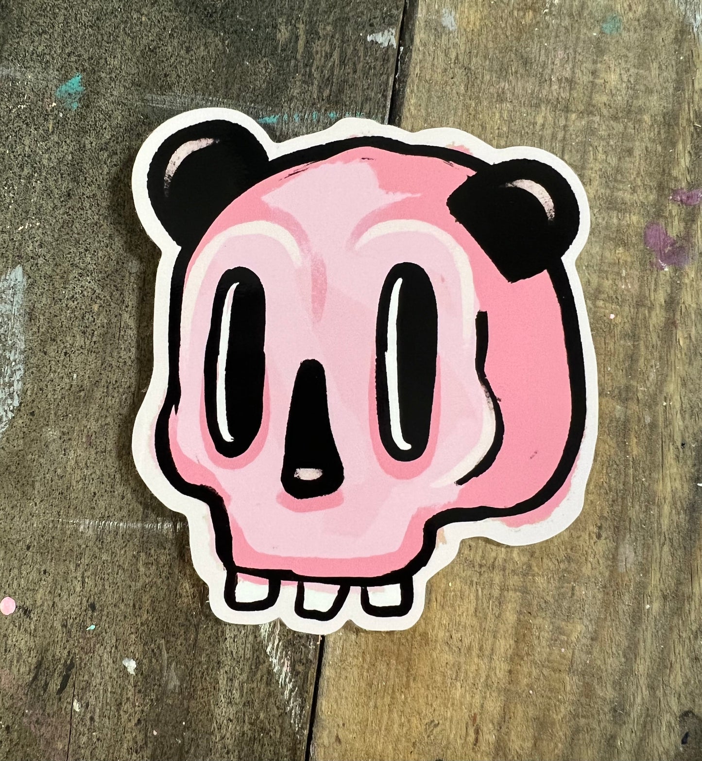 Pink Panda Skull sticker