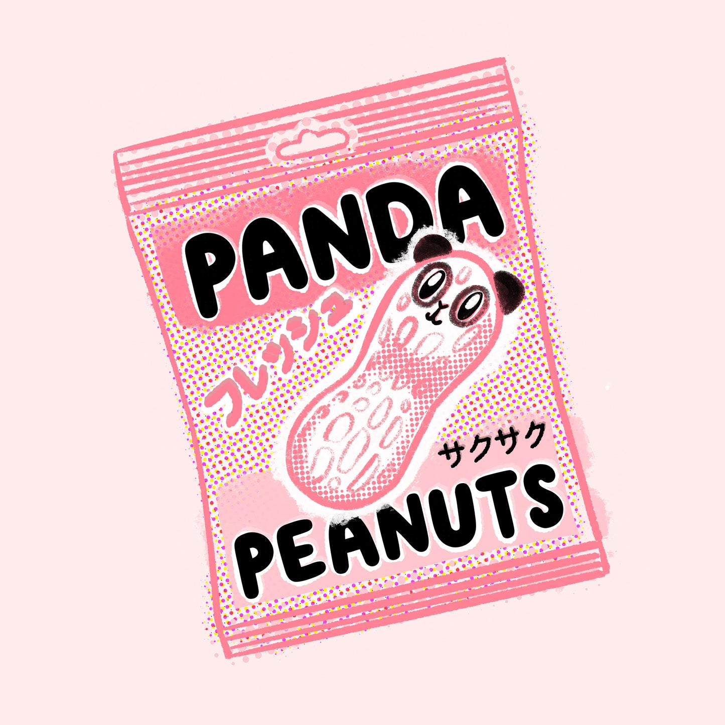 Panda Peanuts 10 x 10 Giclee print
