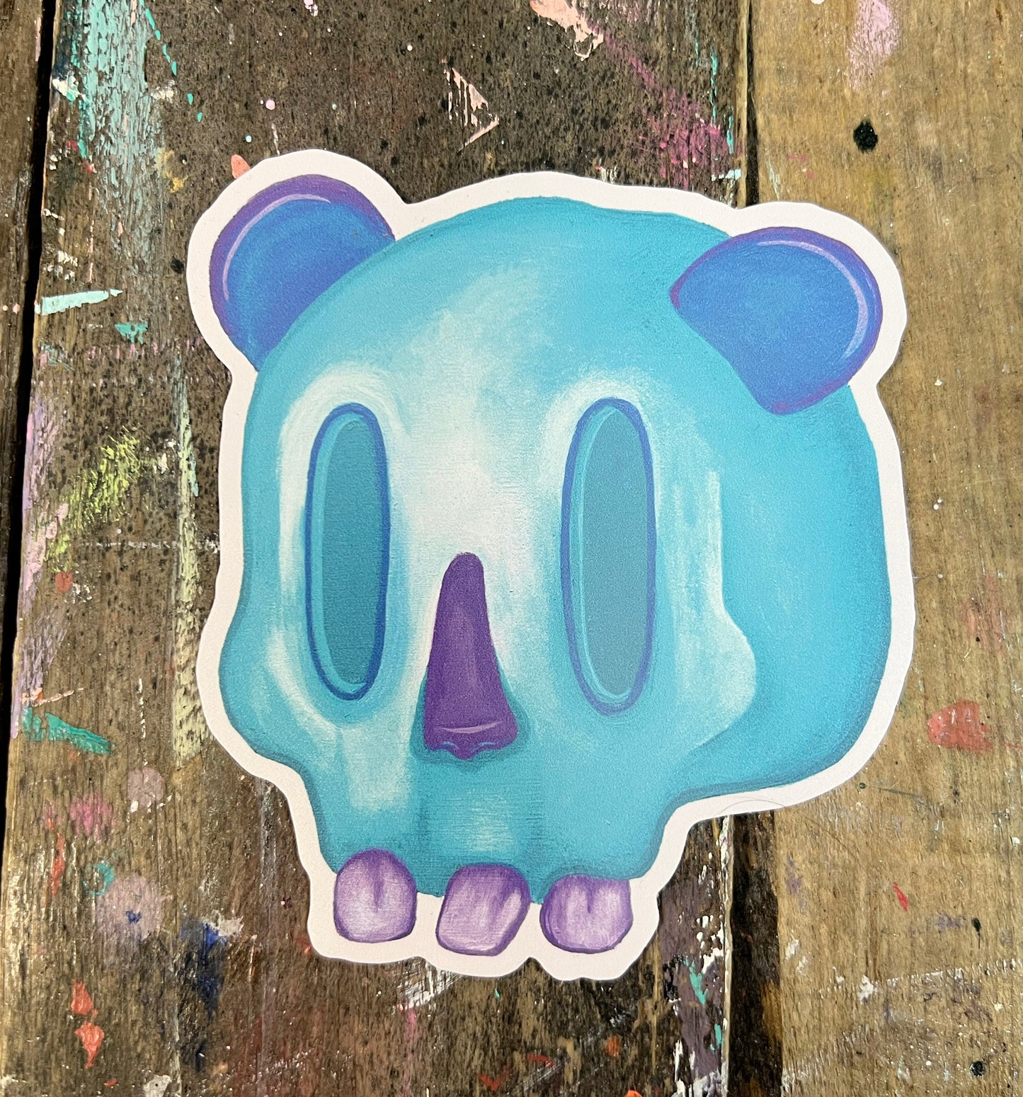 PandaSkull TEAL Sticker