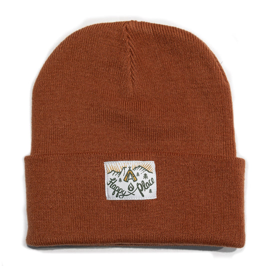 HAPPY PLACE - Rust Red Beanie
