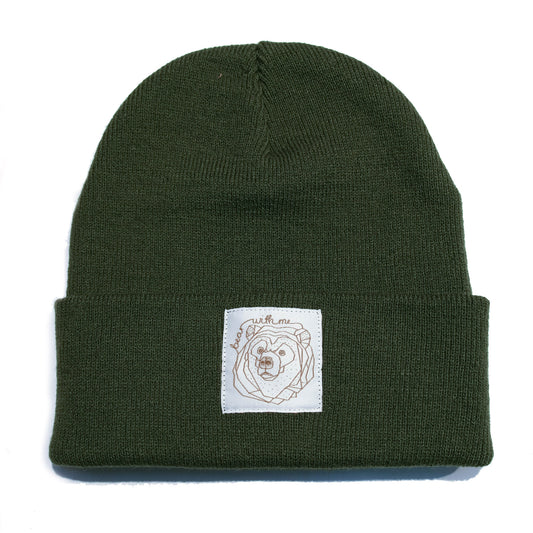 BEAR WITH ME - Bottle Green Beanie