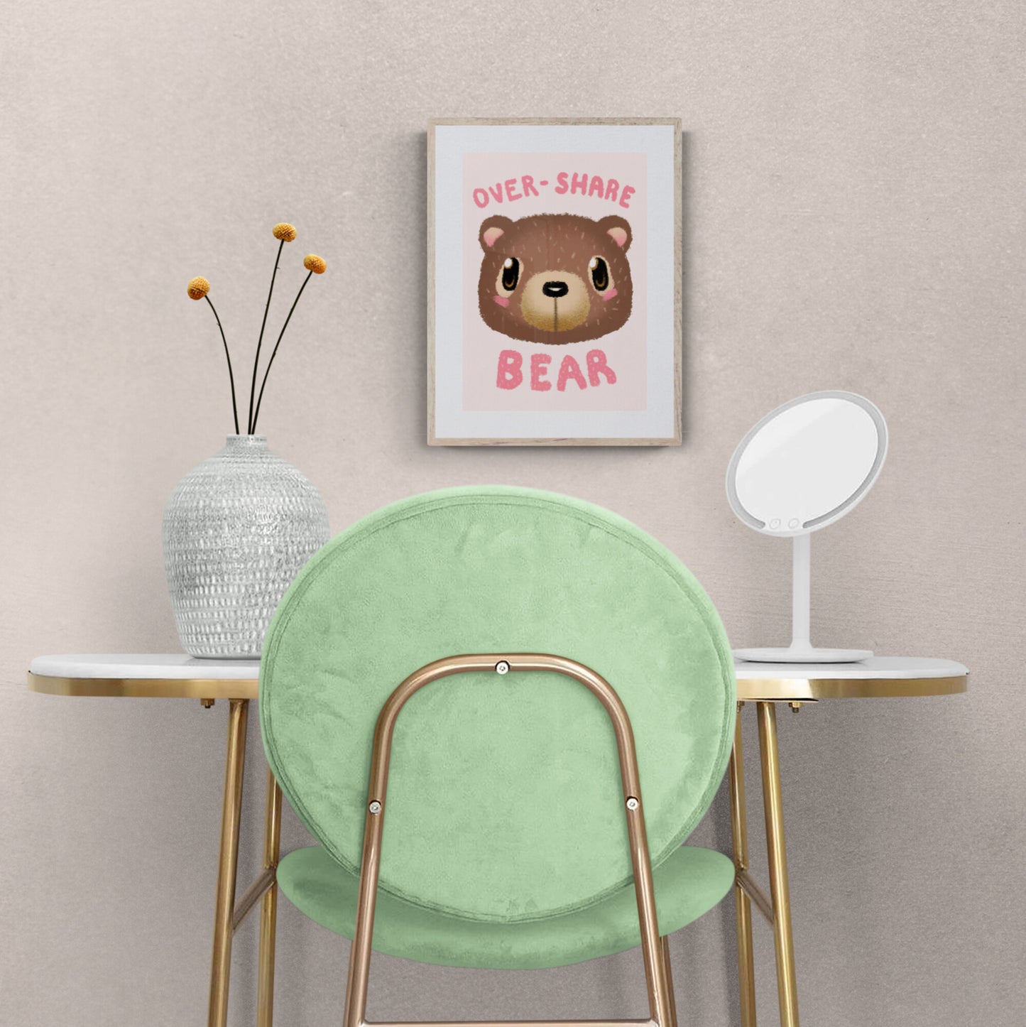 Over-Share Bear Giclee Print