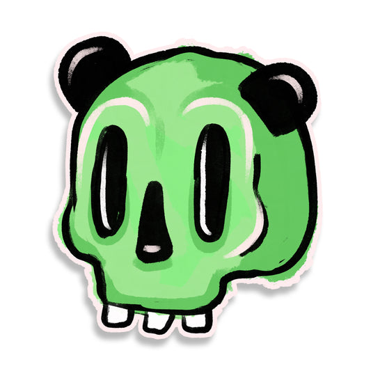 Green Panda Skull sticker