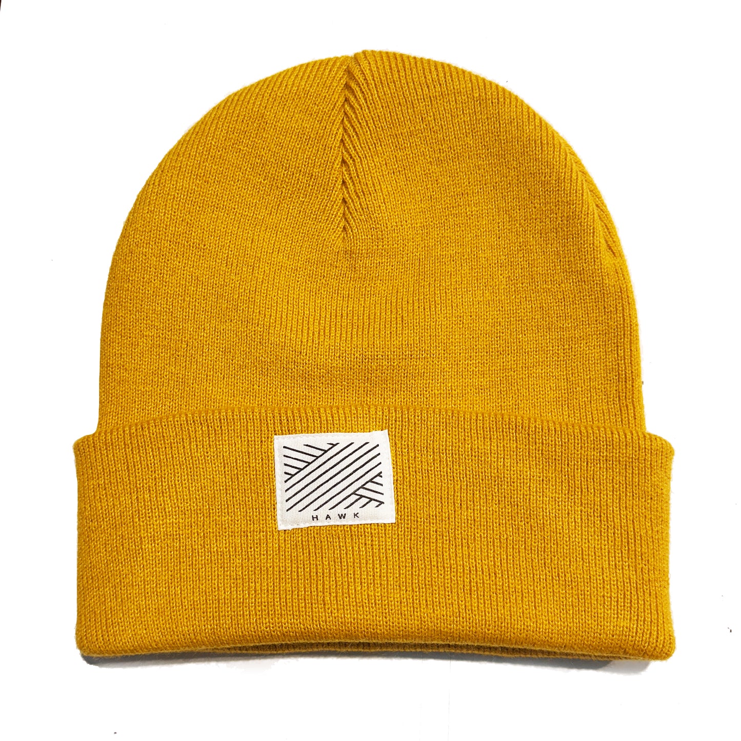 HAWK/STRIPES - Mustard Yellow Beanie